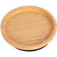 Tiny Dining Round Bamboo Baby Suction Plate in Black