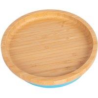 Tiny Dining Round Bamboo Baby Suction Plate in Blue