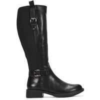 XY London Women's 'Seraphine' Knee High Riding Boots Stretch Low Heel in Black | Size: 8