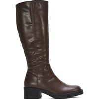 XY London Women's 'Nyx' Knee High Equestrian Style Biker Riding Boots in Brown | Size: 3