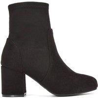 XY London Women's 'Rogue' Mid Block Heeled Ankle Booties in Jet Black | Size: 8