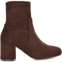XY London Women's 'Rogue' Mid Block Heeled Ankle Booties in Brown | Size: 8