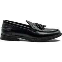 XPOSED Men's Faux Leather Retro Tassel Loafers in Black | Size: 11.5