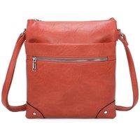 Fontanella Fashion Women's San Triple Zipped Pockets PU Messenger Bag in Tangerine