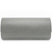 Kennett Men's Grey Leather Roll Luxury Travel Watch Storage Case