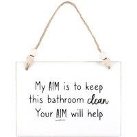KDMD Your Aim Hanging Sign in White