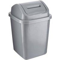 MANTRARAJ 5L Bathroom Bin Swing Top Dust Bin Plastic Waste Paper Basket in Grey