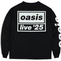 Rock Off officially Licensed Products Oasis Live 25 Lockup Long Sleeve T-Shirt in Black | Size: XS