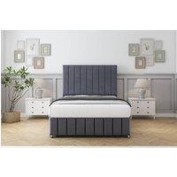 Sloomy California Plush Divan Base No Drawers-54 Headboard-12 Footboard in Dark Grey | Size: King