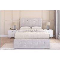 Sloomy Cambridge Plush Divan Base No Drawers-26 Headboard & 12 Footboard in Silver | Size: King