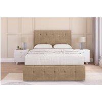 Sloomy Cambridge Naples Divan Base 2 Drawers-26 Headboard & 12 Footboard in Light Brown | Size: Small Double