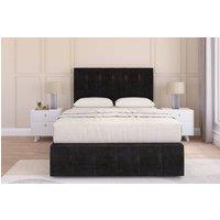 Sloomy Cambridge Plush Divan Base No Drawers-54 Headboard & 12 Footboard in Black | Size: Super King