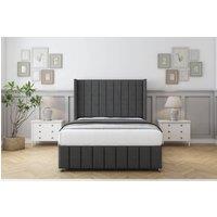 Sloomy Melbourne Dumfries Divan Base No Drawers-54 Wingback 12 Footboard in Dark Grey | Size: King