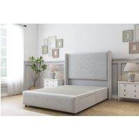 Sloomy Stratford Plush Divan Base 2 Drawers 54 Headboard & 12 Footboard in Silver | Size: Double