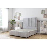 Sloomy Harrington Naples Divan Base No Drawers 26 Headboard & 12 Footboard in Silver | Size: Small Double