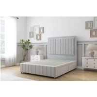 Sloomy Pemberton Plush Divan Base No Drawers-54 Headboard & 12 Footboard in Silver | Size: Small Double