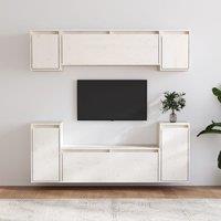 Berkfield Home TV Cabinets 6 pcs White Solid Wood Pine