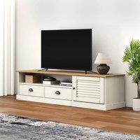 Berkfield Home TV Cabinet VIGO White 156x40x40 cm Solid Wood Pine | Size: 156 x 40 x 40 cm