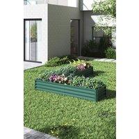 Garden Sanctuary Galvanized Steel L-Shaped Raised Garden Bed Planter Box in Green