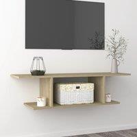 Berkfield Home Wall Mounted TV Cabinet Sonoma Oak 103x30x26.5 cm in Brown