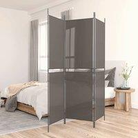 Berkfield Home 3-Panel Room Divider Anthracite 150x180 cm Fabric in Black