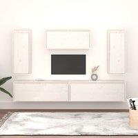 Berkfield Home TV Cabinets 5 pcs White Solid Wood Pine