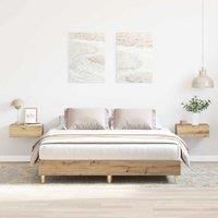 Berkfield Home Bed Frame No Mattress Artisan Oak 140x200 cm Engineered Wood in Brown