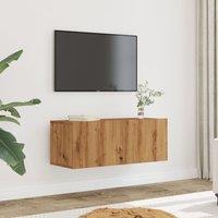 Berkfield Home TV Cabinets Wall-mounted 2 pcs Artisian Oak 80x30x30 cm in Brown | Size: 80 x 30 x 30 cm
