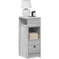 Berkfield Home Bedside Cabinet with Drawer Grey Sonoma 25x31x66 cm | Size: 25 x 31 x 66 cm