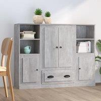 Berkfield Home Highboards 3 pcs Concrete Grey Engineered Wood
