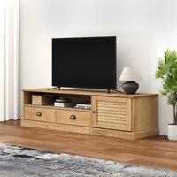 Berkfield Home TV Cabinet VIGO 156x40x40 cm Solid Wood Pine in Brown | Size: 156 x 40 x 40 cm