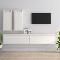 Berkfield Home TV Cabinets 4 pcs White Solid Wood Pine