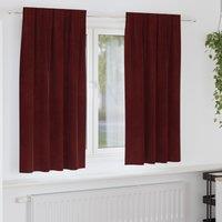 Berkfield Home Blackout Curtains with Top Tape 2 pcs Wine Red Velvet