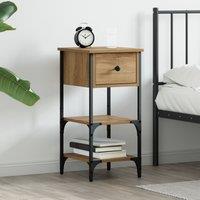 Berkfield Home Bedside Cabinet Artisan Oak 34x36x70 cm Engineered Wood in Beige | Size: 34 x 36 x 70 cm