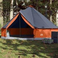 Berkfield Home Family Tent Tipi 6-Person Grey & Orange Waterproof