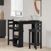 Berkfield Home Bar Table with Storage Rack Black Oak 102x50x103.5 cm