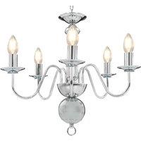 Berkfield Home Chandelier Silver 5 x E14 Bulbs