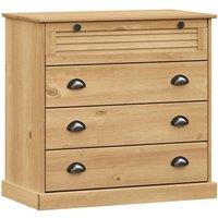 Berkfield Home Chest of Drawers VIGO 80x40x76 cm Solid Wood Pine in Brown | Size: 80 x 40 x 76 cm