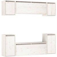 Berkfield Home TV Cabinets 6 pcs White Solid Wood Pine