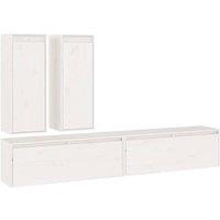 Berkfield Home TV Cabinets 4 pcs White Solid Wood Pine