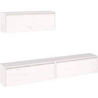 Berkfield Home TV Cabinets 3 pcs White Solid Wood Pine