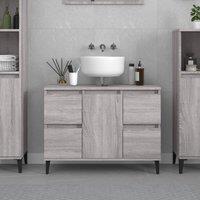 Berkfield Home Sink Cabinet Grey Sonoma 80x33x60 cm Engineered Wood | Size: 80 x 33 x 60 cm