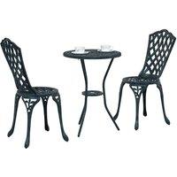 Berkfield Home Stylish 3 Piece Garden Bistro Set Green Cast Aluminium
