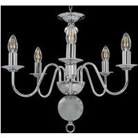 Berkfield Home Elegant Chandelier Silver 5 x E14 Bulbs