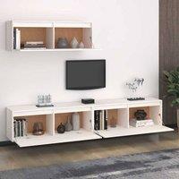 Berkfield Home TV Cabinets 3 pcs White Solid Wood Pine