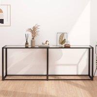 Berkfield Home Console Table Transparent 200x35x75.5cm Tempered Glass in Clear | Size: 200x35x75.5 cm
