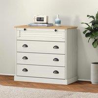 Berkfield Home Chest of Drawers VIGO White 80x40x76 cm Solid Wood Pine | Size: 80 x 40 x 76 cm