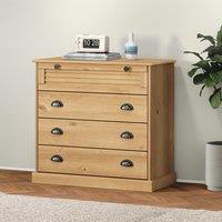 Berkfield Home Chest of Drawers VIGO 80x40x76 cm Solid Wood Pine in Brown | Size: 80 x 40 x 76 cm