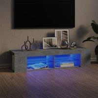 Berkfield Home TV Cabinet with LED Lights Concrete Grey 135x39x30 cm | Size: 135 x 39 x 30 cm