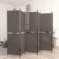 Berkfield Home 6-Panel Room Divider Anthracite 300x200 cm Fabric in Black